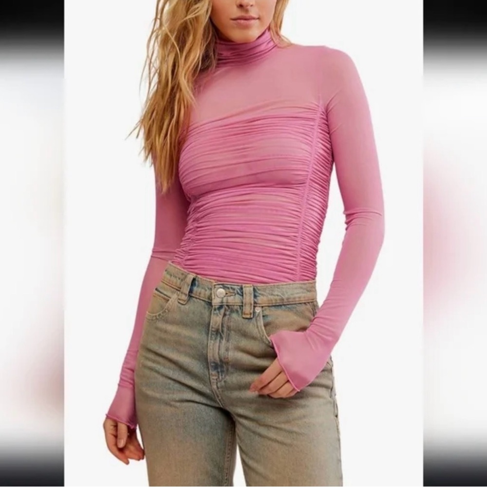 NWOT Free People Intimately Under It All Bodysuit / Pink / M